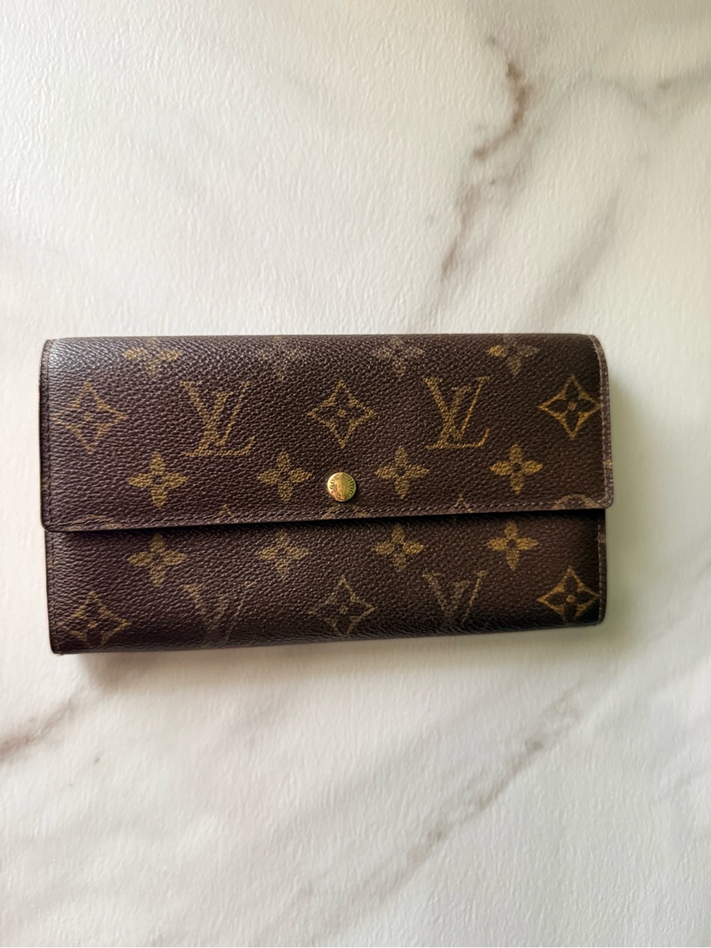 Louis Vuitton Brown Monogram Vintage Sarah Wallet Authentic